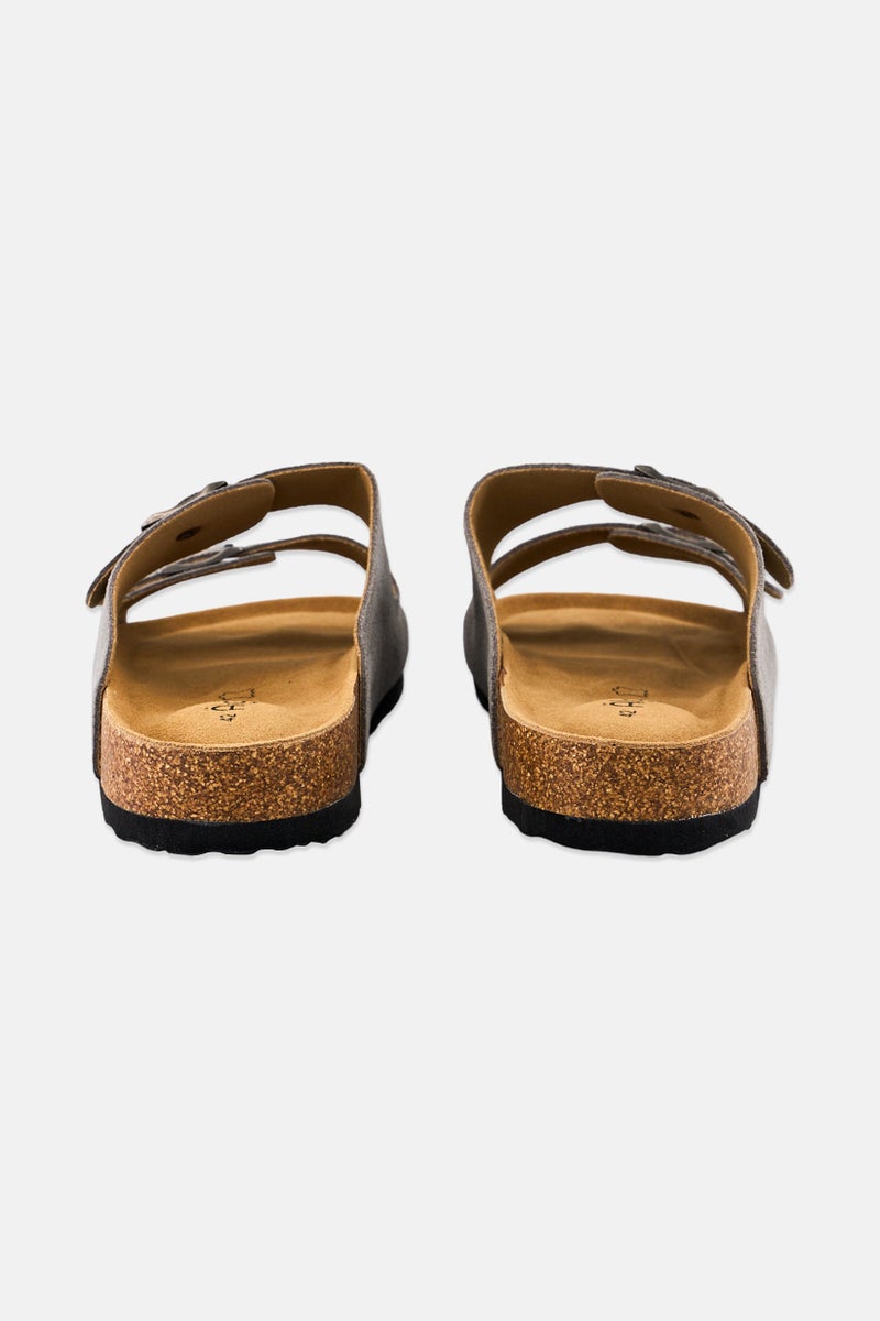 Algspar Men Buckle Slip On Cork Sandals, Grey  - Image 2