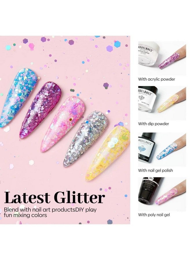 Modelones Coloring Life Nail Art Glitter Powder from BELLE GAGA Professional Nails Nail Art Glitter Shiny Hexagon Glitter Collection (B202040009A, 10g - 0.35 Oz) - Image 5