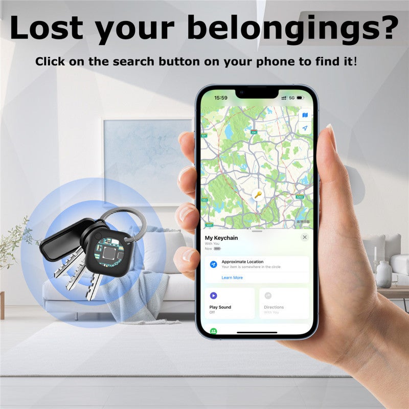 Pet Locator: 4pcs Black MFi Certified - Ultra-long 10 Month Standby Bluetooth Tracker for Apple Device Users, Pet Owners and Item Loss Prevention - Image 3