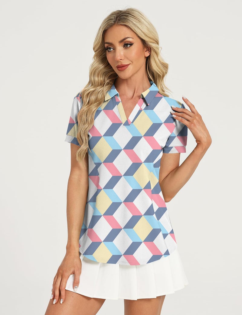 Rapbin Womens Golf Tennis Shirts Lightweight Summer Tops for Women Short Sleeve Shirts for Women Golf Polos Collared Shirt - Image 4
