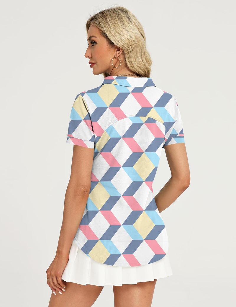 Rapbin Womens Golf Tennis Shirts Lightweight Summer Tops for Women Short Sleeve Shirts for Women Golf Polos Collared Shirt - Image 5