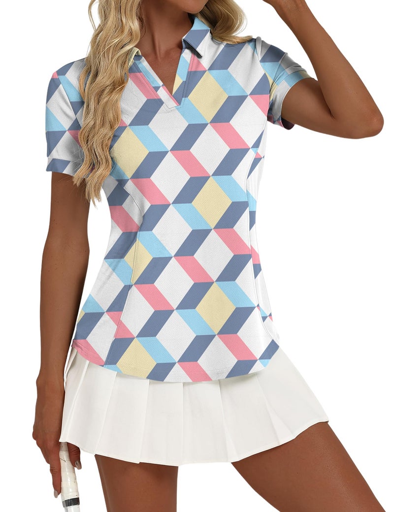 Rapbin Womens Golf Tennis Shirts Lightweight Summer Tops for Women Short Sleeve Shirts for Women Golf Polos Collared Shirt - Image 1
