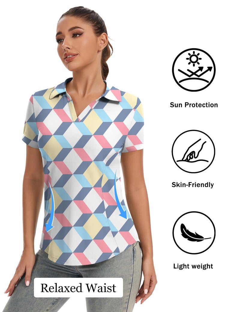 Rapbin Womens Golf Tennis Shirts Lightweight Summer Tops for Women Short Sleeve Shirts for Women Golf Polos Collared Shirt - Image 3