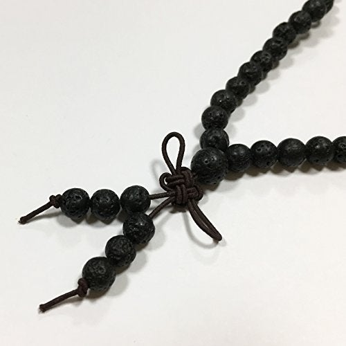 MILAKOO 8mm Natural Lava Rock Stone 108 Buddhist Prayer Beads Tibetan Mala Bracelet Necklace… - Image 4