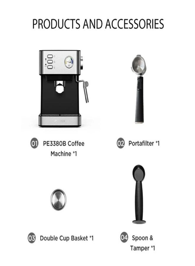 Denx Coffee Machine 1600ML Water Tank 850W Power With Overpressure Protection - Image 3