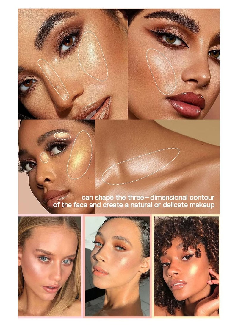 Mousse Liquid Blush For Cheeks Cream Face Blusher Stick with Sponge Palette Bronzer Highlighter Shape Contour Moisturizing And Breathable Matte Finish Long-wearing Waterproof For Women Makeup