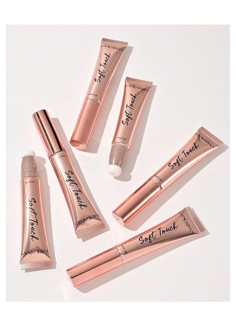 Mousse Liquid Blush For Cheeks Cream Face Blusher Stick with Sponge Palette Bronzer Highlighter Shape Contour Moisturizing And Breathable Matte Finish Long-wearing Waterproof For Women Makeup