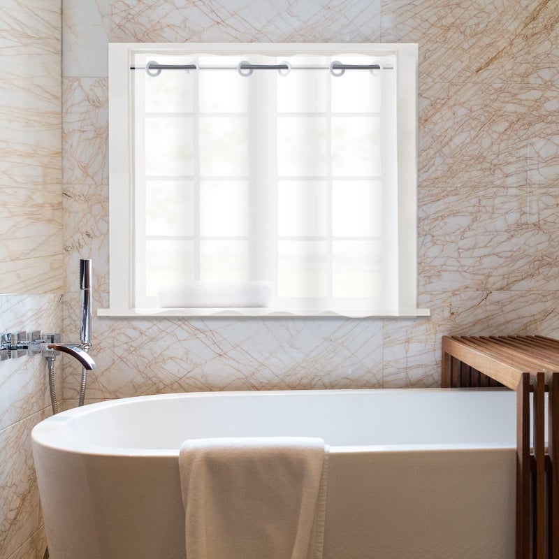 YISURE YISURE Plastic Frosted PEVA Bathroom Window Curtain  No Hook Needed Short Peva Privacy Waterproof Shower Curtain for Shower Room  Width 60 x Length 48 Inch  - Image 1
