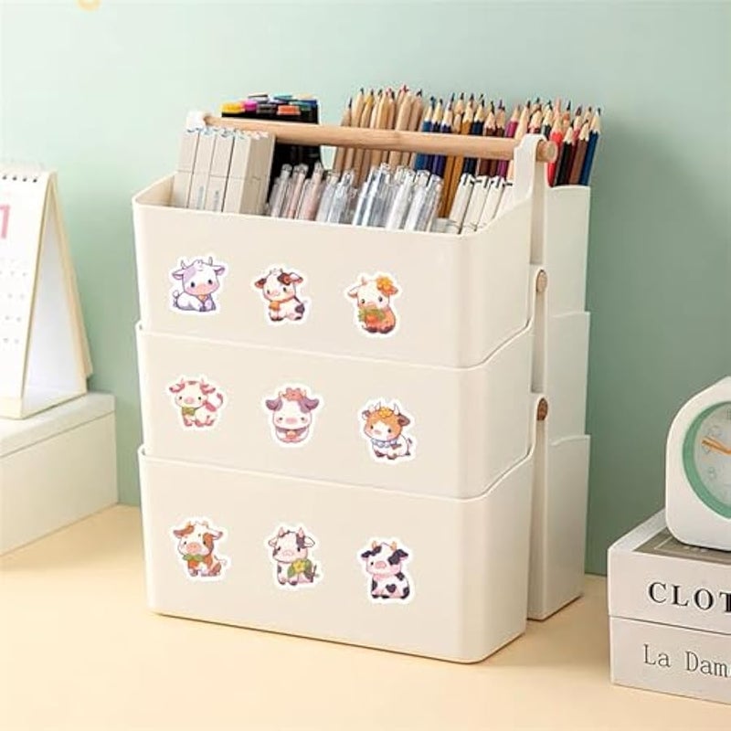 ملصقات صغيرة بتصميم بقرة للاطفال، 500 قطعة من ملصقات لوازم المعلم الدائرية اللطيفة للاطفال في الفصول الدراسية، 10 تصميمات ملصقات تحفيزية لمكافآت التدريب (بقرة) - Image 4