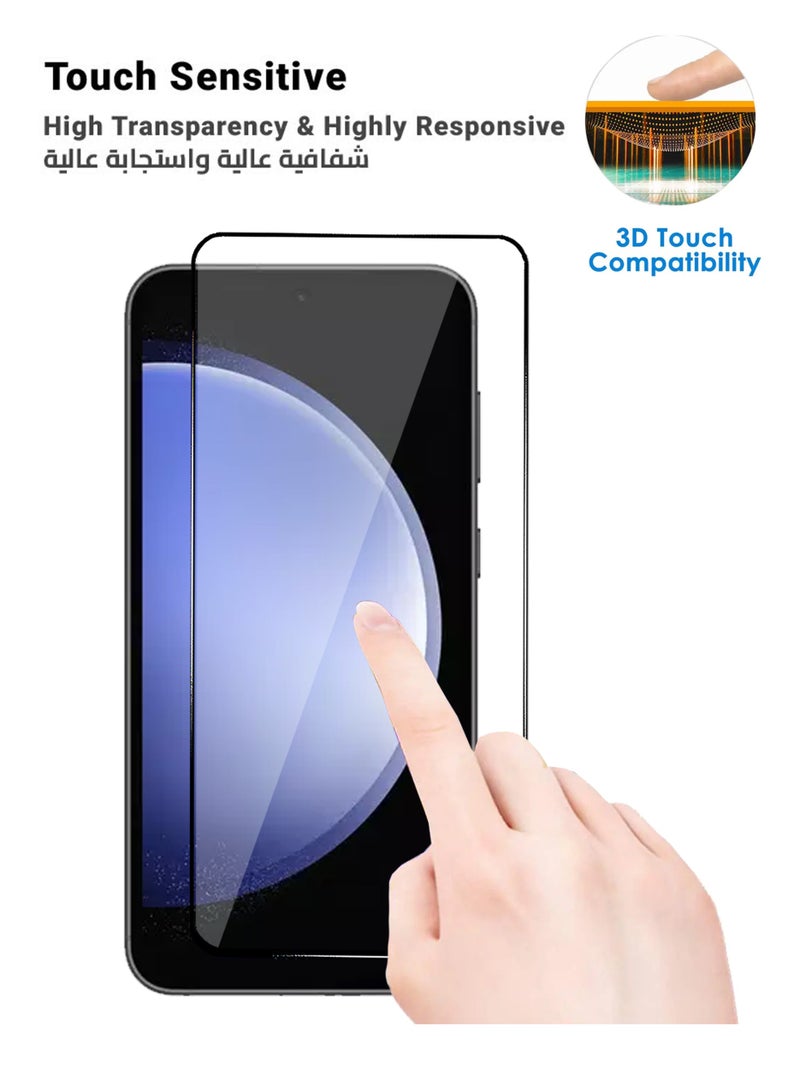 Samsung Galaxy S23 FE Screen Protector 2 Pack - Premium Full Screen Tempered Glass For Samsung Galaxy S23 FE, High Transparency, Delicate Touch, Anti-Explosion, Smooth Arc Edges, Easy Installation - Image 2