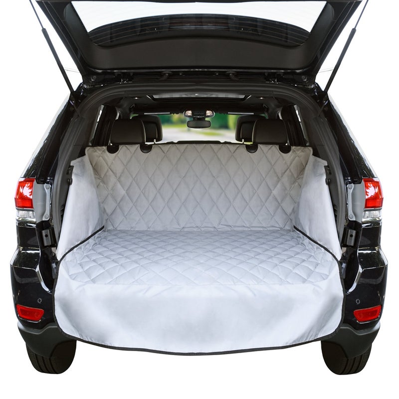 Jumbl Cargo Liner for SUVs and Cars Waterproof Material Non Slip Backing with Side Walls Protectors Extra Bumper Flap Protector Large Size Universal Fit