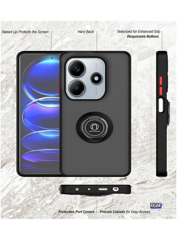 JAJEEK - Xiaomi Redmi Note 14 5G Case Cover – Magnetic Car Mount Holder, Rotational Metal Ring Grip, Kickstand, Shockproof TPU Bumper – Durable and Protective Case for Redmi Note 14 5G with Full Access to Ports - Image 1