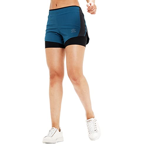 SHREY PRO Double Layer Shorts Girls-Dark Teal-XL - Image 1