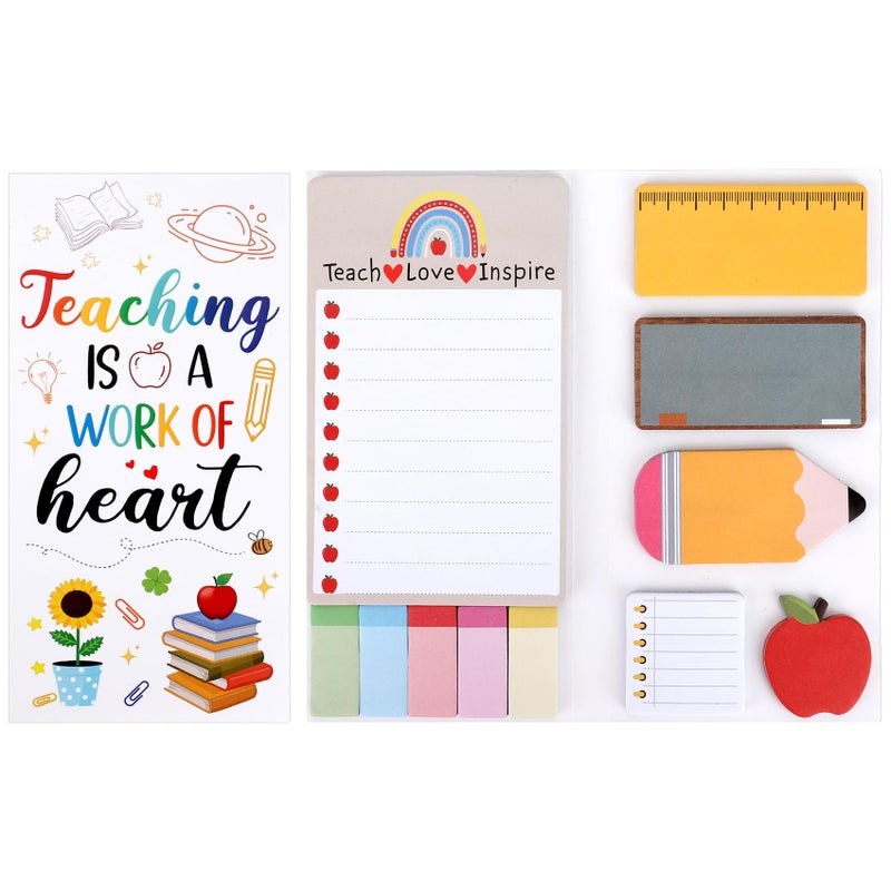 Bluckincle Teacher Gifts,Cute Teacher Sticky Notes Christmas Stocking Stuffers Under 10 Dollars Teachers Deals Supplies for School Office Classroom - Thank You Appreciation Valenties Easter Graduation - Image 1