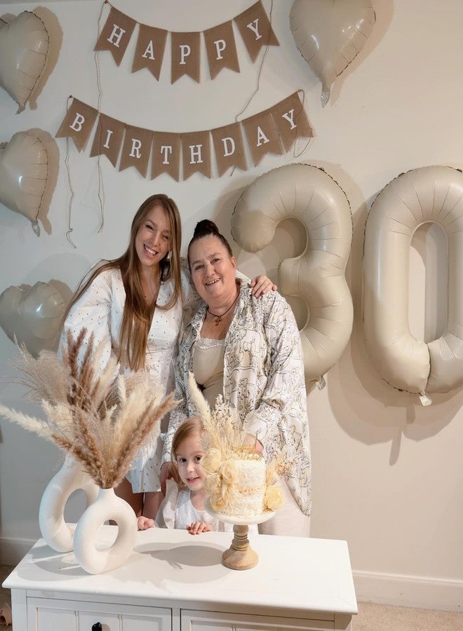 IWERP Cream White Number Balloon 40 Inch, Cream 0 Number Balloons, 10 20 30 40 50 Numbers Balloon Birthday Decorations, Ivory Party Supplies for Women Men - Image 2