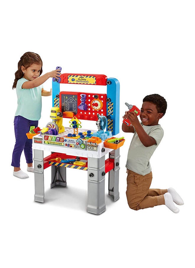 vtech - My Busy Workbench, Interactive Toddler Toy, Pretend Play Tools, 100+ Pieces, Lights, Music And Sounds - Image 1