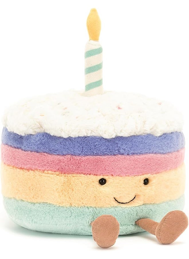 Jellycat Amuseable Rainbow Birthday Cake Food Plush - Image 1