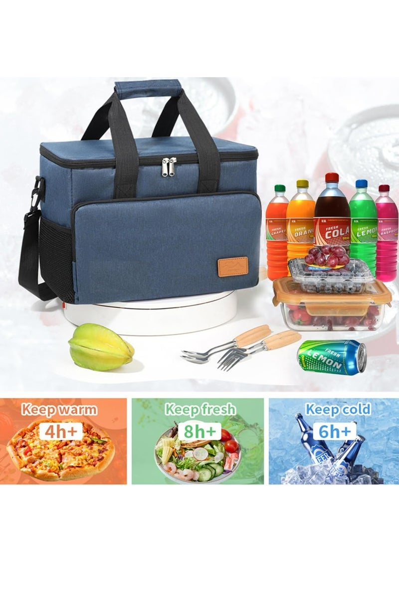 Oasisgalore 22L Large Insulated Lunch Bag, Portable Cooler Tote bag with Adjustable Strap, Leak and Waterproof for Picnic - Image 3