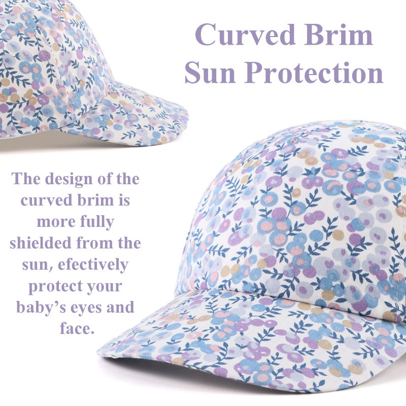 Zsedrut Girls Baseball Cap Toddler Cotton Sun Hat Kids Trucker Hats Infant Lightweight Ball Caps Spring Summer (2-5Y, Purple Grape) - Image 5