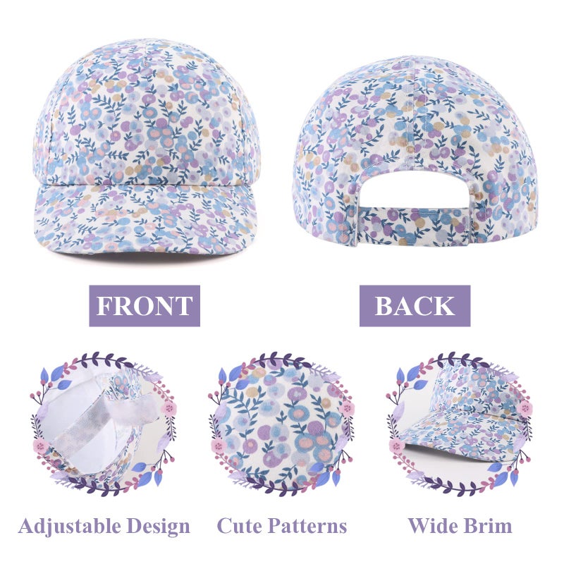 Zsedrut Girls Baseball Cap Toddler Cotton Sun Hat Kids Trucker Hats Infant Lightweight Ball Caps Spring Summer (2-5Y, Purple Grape) - Image 4