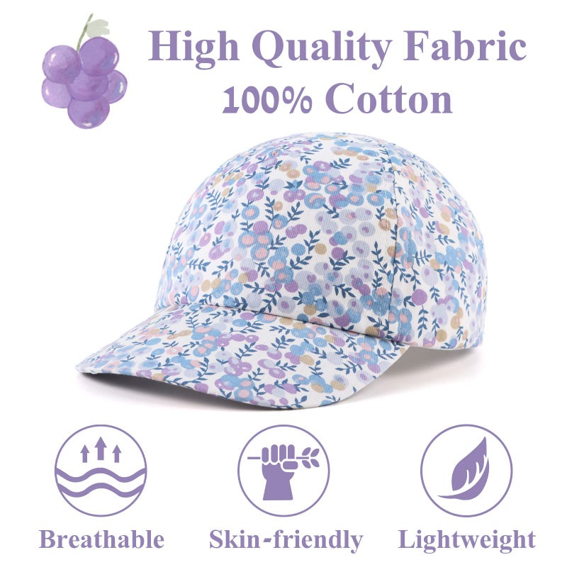 Zsedrut Girls Baseball Cap Toddler Cotton Sun Hat Kids Trucker Hats Infant Lightweight Ball Caps Spring Summer (2-5Y, Purple Grape) - Image 2