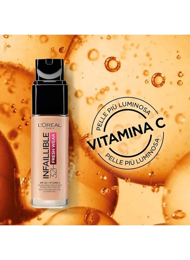 لوريال باريس كريم أساس إنفيليبل يدوم 32 ساعة بثبات منعش، رقم 015 بورسلين - عامل حماية من الشمس 25 + فيتامين سي - Image 4