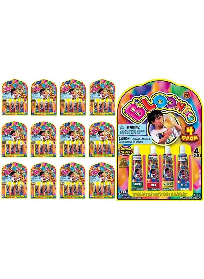 Ja-Ru Boonies Plastic Balloons Variety 4 (48 Tubes In 12 Packs) Great Original Bloonies Bubble Making Toy Classic Retro Toys Fok Kids And Adults. Fidget Toy Party Favor For Kids Birthdays. 77112A - Image 1