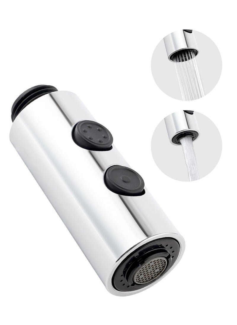 Excefore Kitchen Faucet Head Replacement, Pull Down Spray Head Replacement, 2 Function for Kitchen Sink Faucet ,G1/2 or 13/16 Inch Male Connector (Chrome)  - Image 1