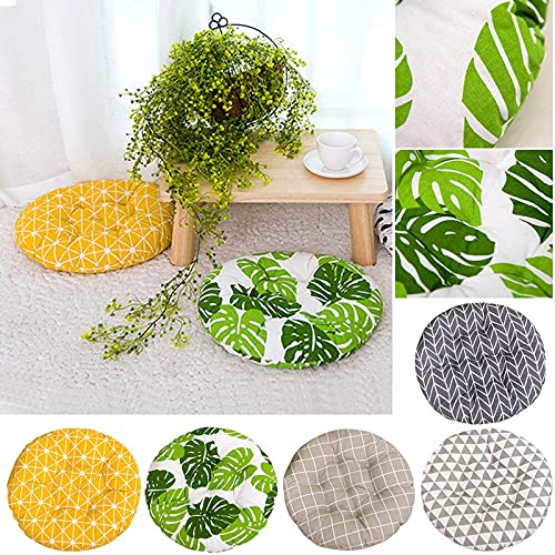 The Purple Tree Printed Round Chair Cushion Chair Pad (Pack of 1, 40x40 cm) Outdoor Patio, Quilted Chair Cushion, seat pad, Ergonomic Pillow, Chair Pillow (Grey Star) - Image 3