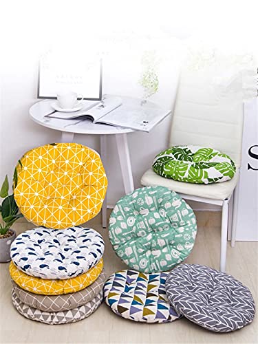 The Purple Tree Printed Round Chair Cushion Chair Pad (Pack of 1, 40x40 cm) Outdoor Patio, Quilted Chair Cushion, seat pad, Ergonomic Pillow, Chair Pillow (Grey Star) - Image 2