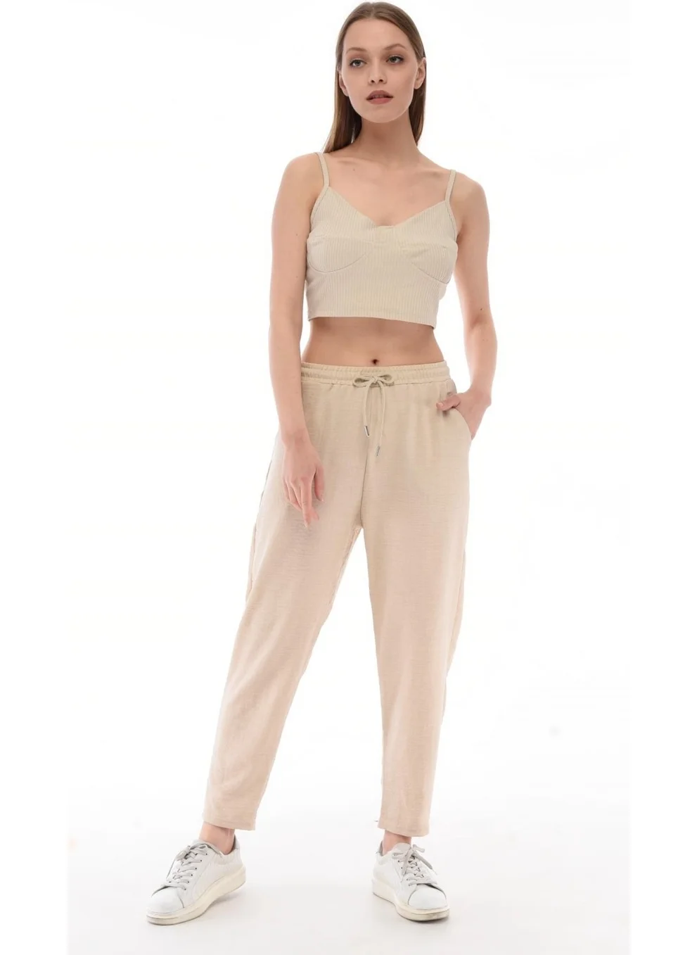 سيدي دينيم Women's Synthetic Linen High Waist Elastic Skinny Leg Mom Pants C611