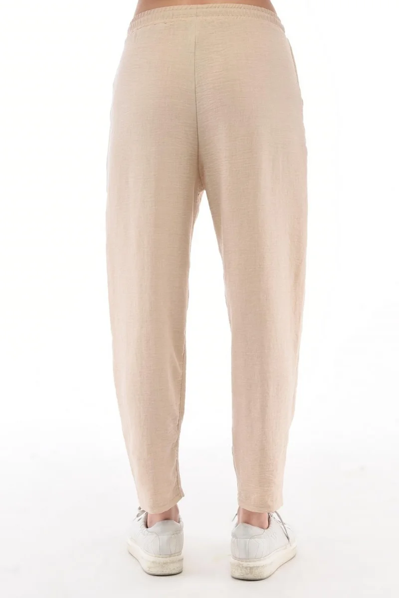 سيدي دينيم Women's Synthetic Linen High Waist Elastic Skinny Leg Mom Pants C611