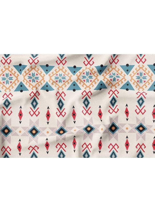 BRIDA® Polyester Spandex Stretchable Floral Geometric Printed Dining Chair Covers Elastic Chair Seat Case Protector, Slipcovers (4 Chair Cover, Ethnic Arrow) - Image 4