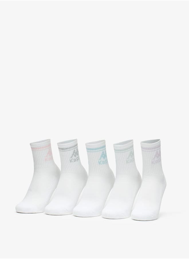 Kappa - Girls Logo Print Half Terry Socks - Set of 5 - Image 1