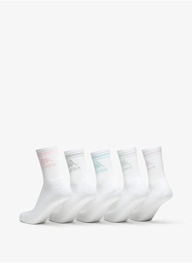 Kappa - Girls Logo Print Half Terry Socks - Set of 5 - Image 1