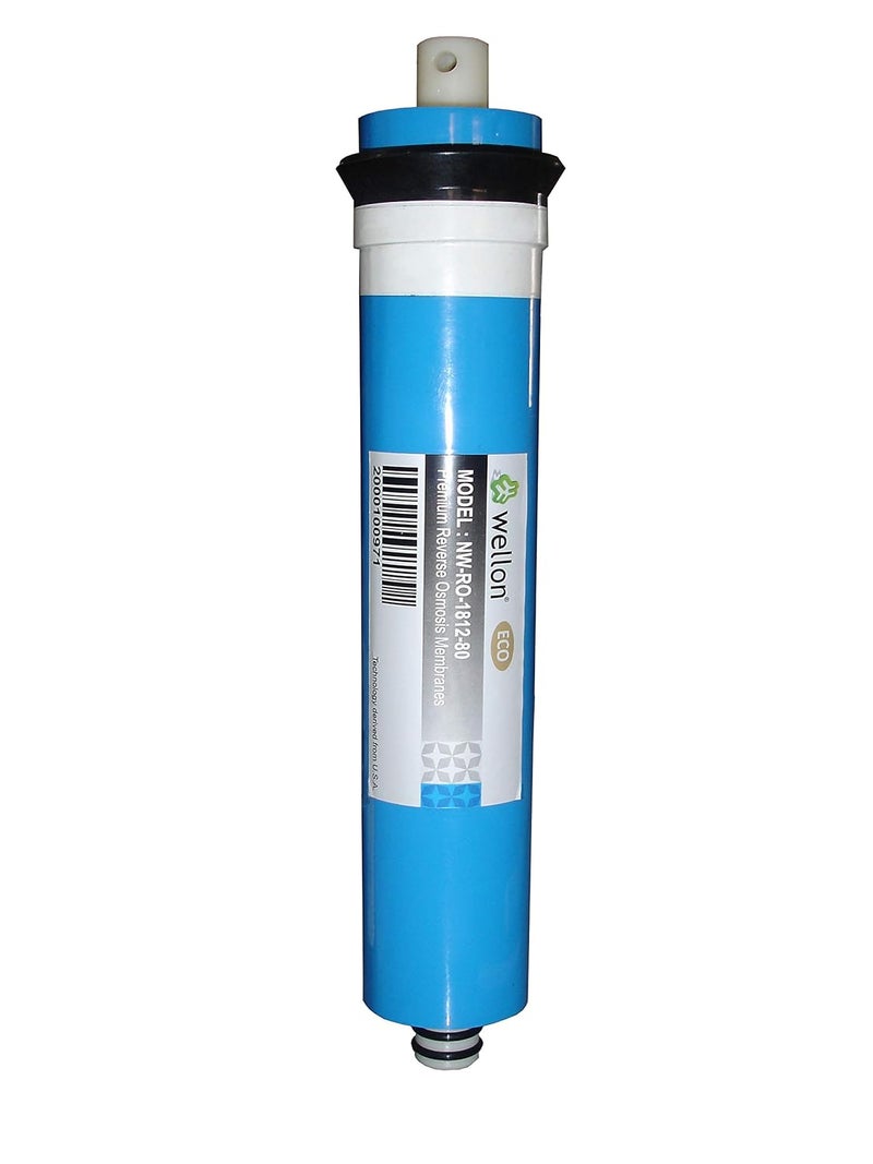 WELLON ECO 80 GPD RO Membrane for All Kind of Domestic Water Purifier Systems Blue Works Till 2000 TDS - Image 1