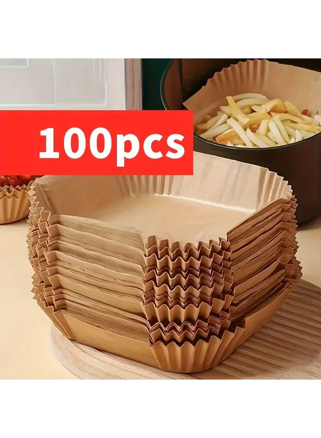 100 Pieces Non Stick Parchment Liners for 9 Inch Air Fryers Heat Resistant Wax Paper - Image 1