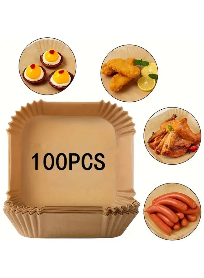 100 Pieces Non Stick Parchment Liners for 9 Inch Air Fryers Heat Resistant Wax Paper - Image 5