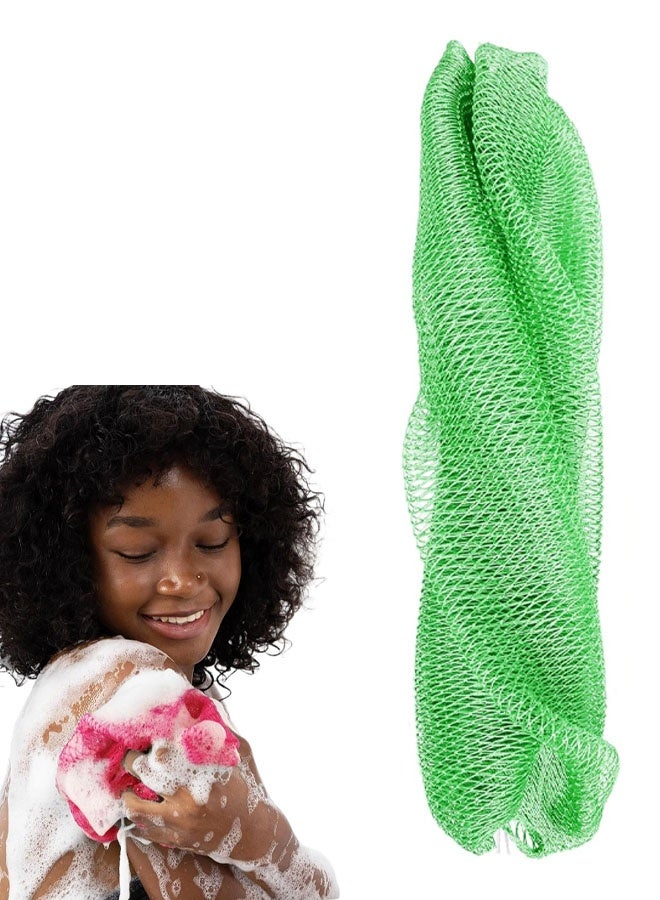 إسفنجة استحمام شبكية أفريقية - إسفنجة تقشير شبكية أفريقية أصلية للاستحمام، مقشر للجسم، ليفة طويلة معقودة للاستخدام اليومي - Image 1