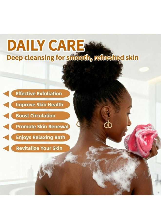 إسفنجة استحمام شبكية أفريقية - إسفنجة تقشير شبكية أفريقية أصلية للاستحمام، مقشر للجسم، ليفة طويلة معقودة للاستخدام اليومي - Image 3