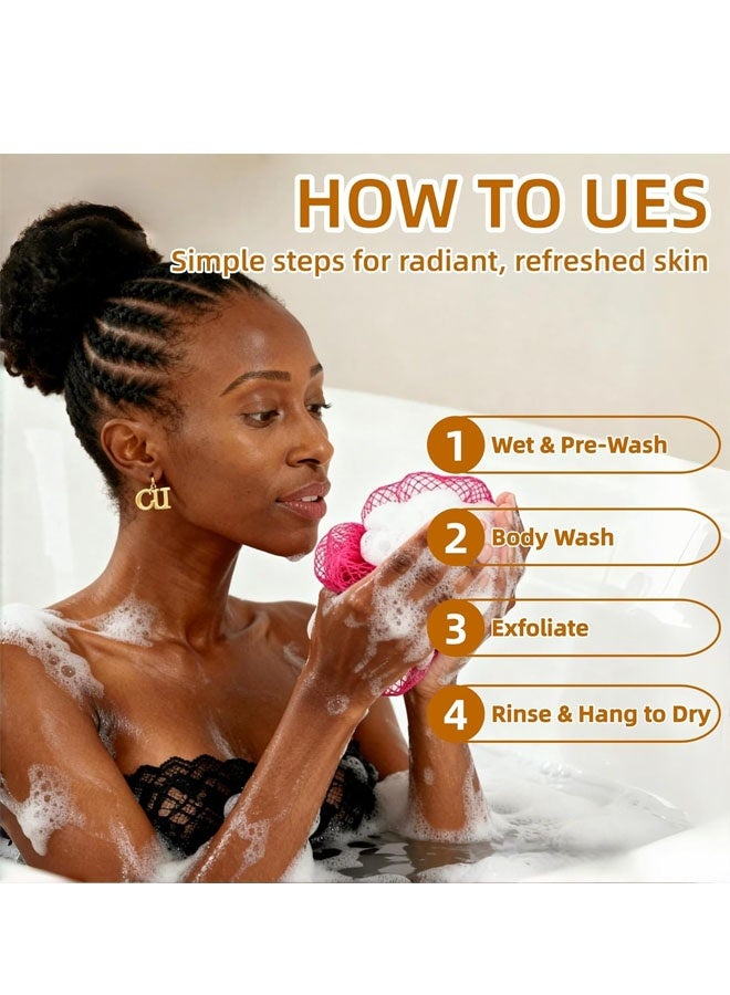 إسفنجة استحمام شبكية أفريقية - إسفنجة تقشير شبكية أفريقية أصلية للاستحمام، مقشر للجسم، ليفة طويلة معقودة للاستخدام اليومي - Image 4