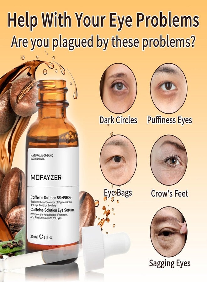 mopayzer Caffeine Solution 5% + EGCG, Caffeine Eye Serum For Moisturizing, Targets Dark Circles & Puffiness, 1 PCS Natural Under Eye Serum For Facial Wrinkles & Fine Lines. - Image 4