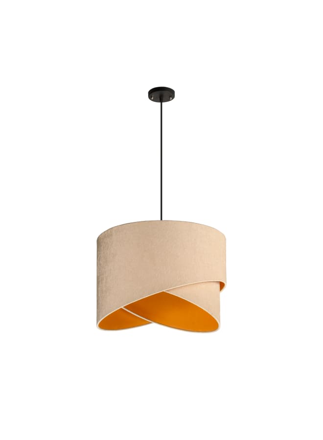 الروضة للإضاءة قلادة شبوا، قماش فريد عالي الجودة، ذو شكل مميز | حديث ديكور LED E27 معلقة مصباح سقف اضاءة داخلية مصباح معلق دلاية سقف مودرن | مناسبة لأي غرفة | | اللون: بيج × بيج | المقاس: 60x45x45 سم - Image 1