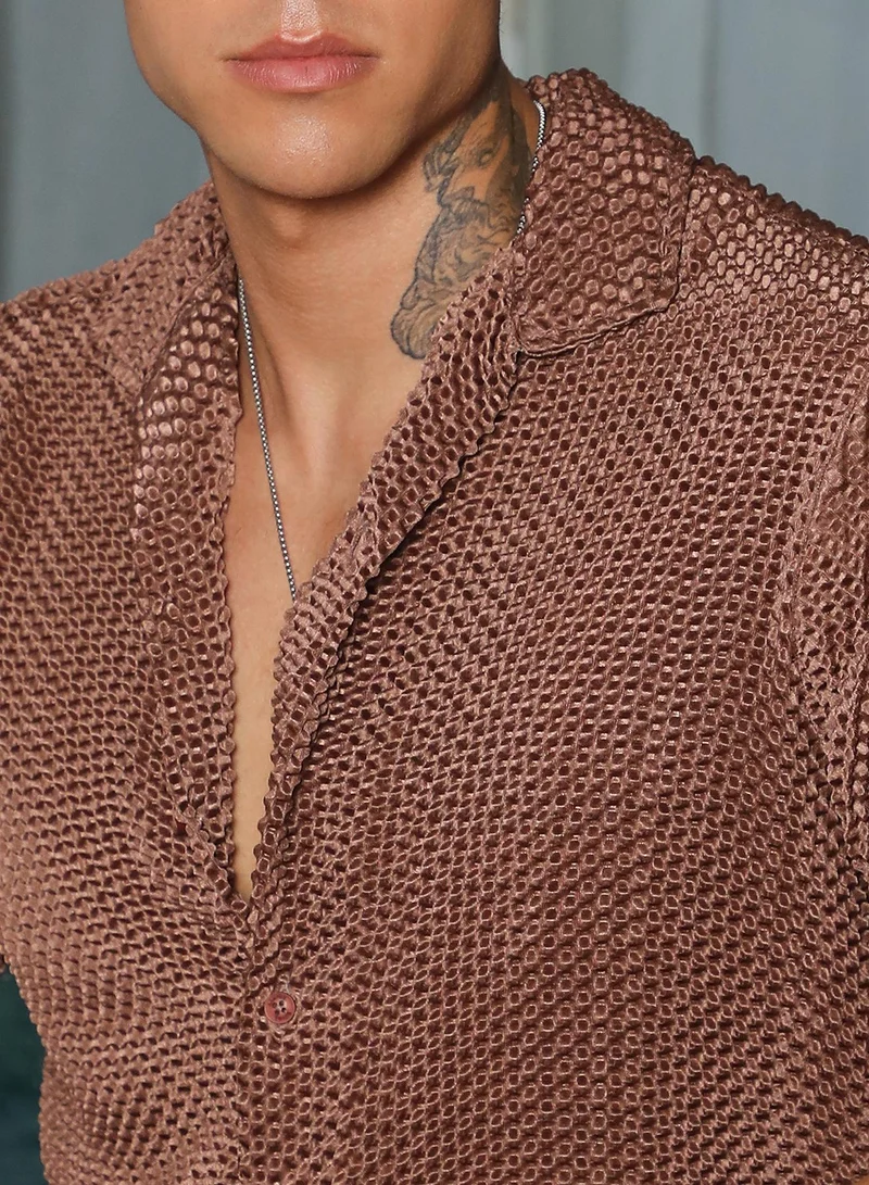 Campus Sutra Puffy-Textured Shirt
