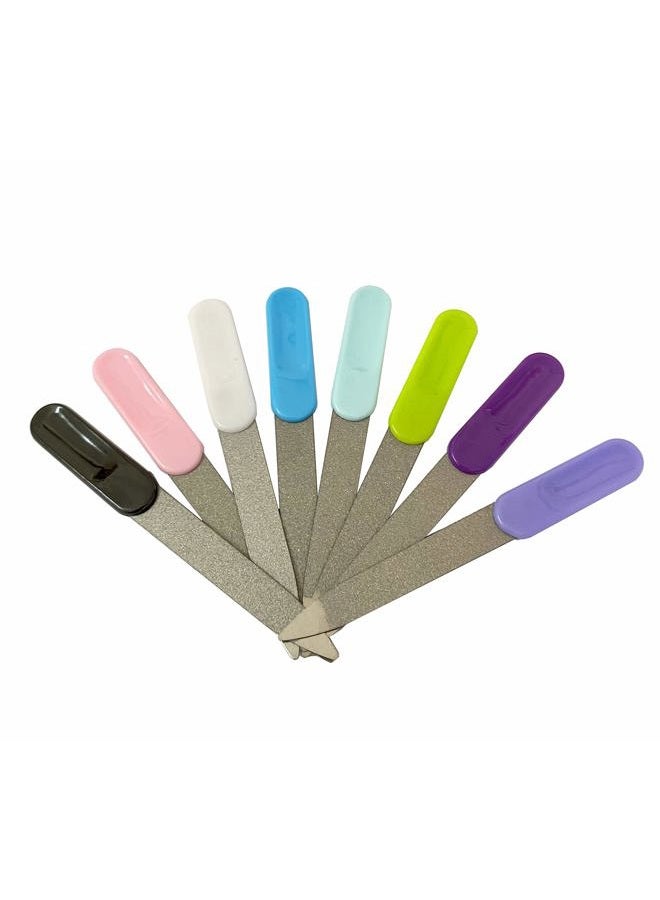 Cafurty 8 Pack Nail Files, Double Sided Emery Boards Nail File Tools Stainless Steel Manicure Pedicure Tools Files - Metal Nail File Men Filer For Shaping and Smoothing Finger and Toenails - Image 1
