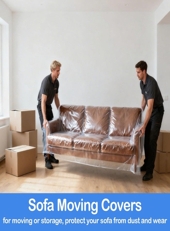 RAINFLOW Disposable Plastic Couch Cover - Dustproof Furniture Covers for Chair, Desk and Loveseats L340 x W157 x H110 inch Sofa Cover Waterproof Anti-dust Ideal for Moving, Renovating and Storage - Image 5