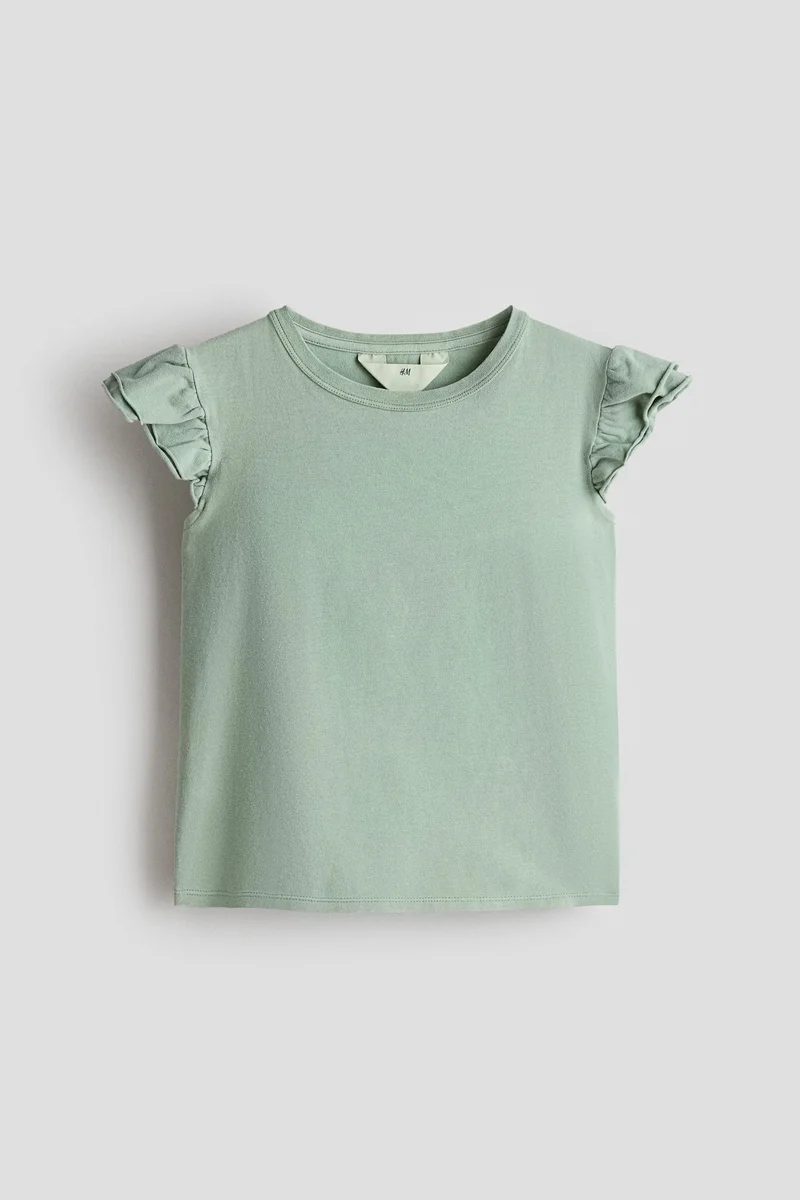 اتش اند ام بلوزة بأكمام مكشكشة