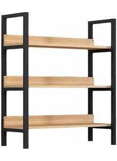 MOMENT 3-Tier Ladder Shelf, Bookshelf Rack 3 Tier Storage Organizer Shelf, Shelf Unit, Plant Stand, Living Room Bookcases, Industrial Bookshelf, For Bedroom, Kitchen, Office, Lite Brown, 93X60X30 Cm  - Image 1