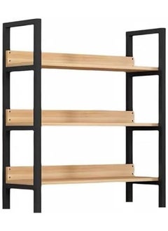 MOMENT 3-Tier Ladder Shelf, Bookshelf Rack 3 Tier Storage Organizer Shelf, Shelf Unit, Plant Stand, Living Room Bookcases, Industrial Bookshelf, For Bedroom, Kitchen, Office, Lite Brown, 93X60X30 Cm  - Image 4