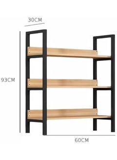 MOMENT 3-Tier Ladder Shelf, Bookshelf Rack 3 Tier Storage Organizer Shelf, Shelf Unit, Plant Stand, Living Room Bookcases, Industrial Bookshelf, For Bedroom, Kitchen, Office, Lite Brown, 93X60X30 Cm  - Image 3